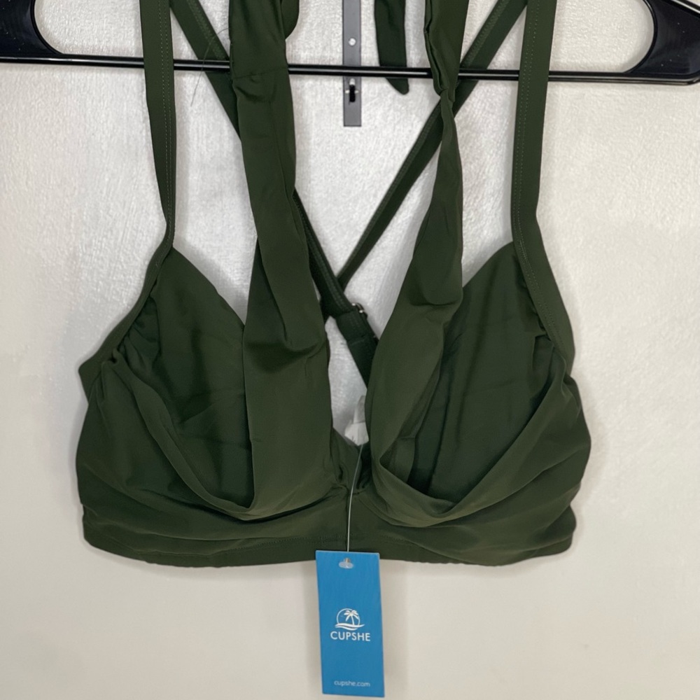 Cupshe Deep Green Swim Bra